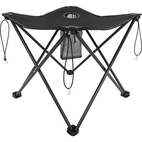 Table de Grill Portable Tables de Pique de Camping Pliantes Noires avec Tissu Oxford Structure Robuste et Grande stabilité pour (1/4)