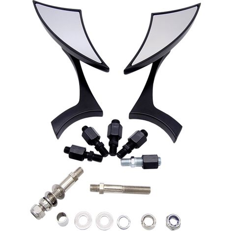 Motorcycle Accessories,Black Triangle Lightning Shape Harley Motorcycle Conversion Mirror,Electric Bike Rear View Mirror (1/3)