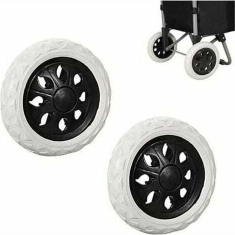 2-teilige Einkaufswagenräder – Gummi und EVA – Für Einkaufswagen und Gepäck – Einfache Montage – 3,5 cm (T) x 16 cm (B) x 16 cm (H) – Crezuo