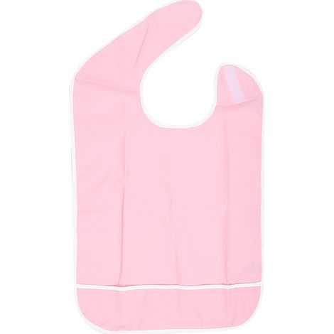 Tablier de repas imperméable réutilisable pour adultes et personnes âgées – Protection anti-taches (Orange/Rose, 45x65 cm) (1/5)