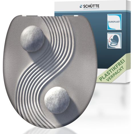 SCH�TTE WC-Sitz aus Duroplast mit Absenkautomatik Toilettendeckel mit Motiv Klodeckel Asiatisch Wellness 82152
