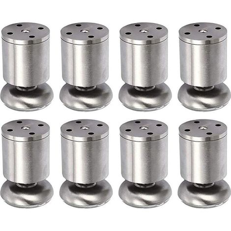 8 pièces pieds d'armoire cylindriques épaissis hauteur 80mm armoire épaissie brossée en acier inoxydable,HANBING (1/4)