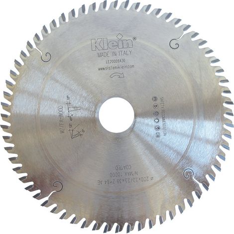 Lama circolare HW per pvc D=200, d=30, B/c=3.0/2.5, Z (Nr. denti)=64 LE200.06430 KLEIN (1/5)