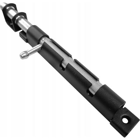 Verrou à pêne rond WOS150 - 150x16 mm - Acier noir - Résistant à la corrosion et durable (1/5)