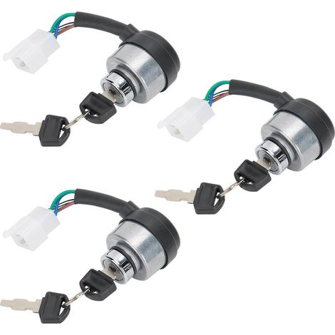Serrure de porte électrique, 3 jeux, interrupteur d'allumage à 4 fils avec clés pour 168F/170F/GX160/GX200/GX210 (1/5)