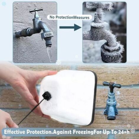 Couverture Robinet Hiver - Protection Antigel pour Robinet Extérieur - Isolation Air avec Entretoise Métallique - Diamètre Intérieur 12 x 10 cm - 1 Pièce (1/3)