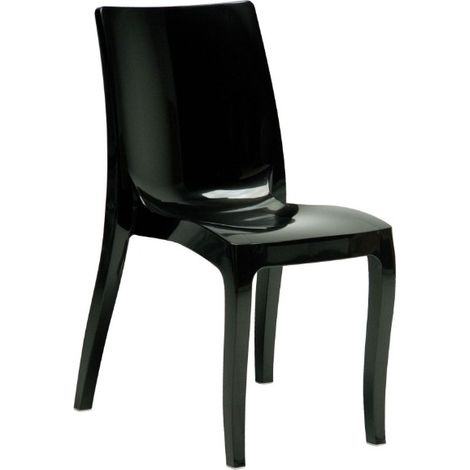 Sedia Solid Cristal Ultralucido Nero