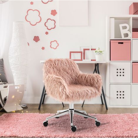 Bürostuhl höhenverstellbar mit Armlehnen 57x60 cm Rosa OKMYHOME (1/3)