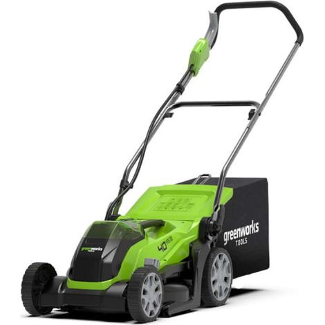 Greenworks – Tondeuse à gazon à batterie 35cm 40V – Largeur de coupe 35cm – Autonomie 25min pour 250m² – 5 hauteurs de coupe réglables