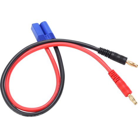 Câble en silicone 12AWG de 36,3 cm avec connecteur banane 4,0 mm vers prise EC5 pour chargeur de batterie LiPo B6 (1/5)