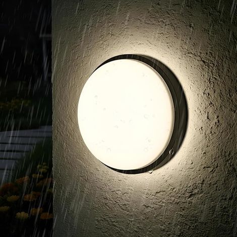 14W Applique Murale Étanche, IP54 Éclairage de Salle de Bain, Applique Murale LED Exterieur Noir, 4000K Luminaires Circulaires à LED Filaires Salles de Bains, Garages et Rues, Terrasse（1 pièce） (1/5)