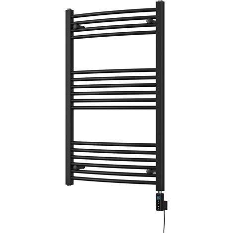 Zennor - Black Electric Towel Rail H1000mm x W600mm Curved 500w Thermostatic WIFI (1/3)