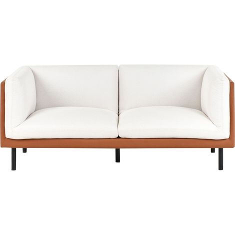 Sofa 2-Sitzer VORGOD Stoff Cremeweiß