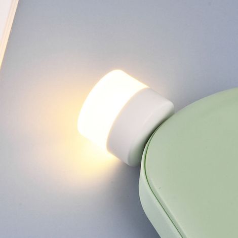 Veilleuse Usb - 2 W - 5 V - Lumière Chaude 3000 K Et Blanche 6500 K - Pour Chambre Bureau Voiture - 1 Pièce (1/5)
