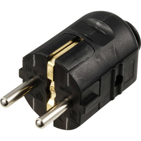 Sygonix SY-6629382 Fiche électrique mâle avec terre polypropylène (PP) 250 V/AC noir (1/4)
