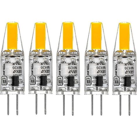 Filiyano-Ampoules LED G4 220 V 3 W 2700 K blanc chaud 160 lm, en silicone, remplacent les ampoules halogènes traditionnelles de 30 W, lot de 5 (1/5)