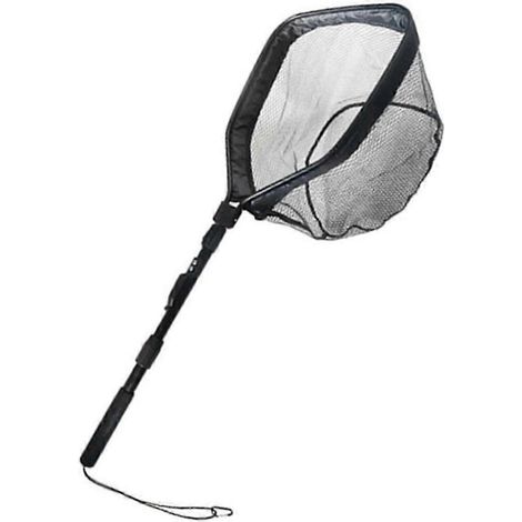 Épuisette flottante, épuisette pliable, facile à attraper et à relâcher, avec perche télescopique, filet de pêche recouvert de caoutchouc (80 cm) (1/5)