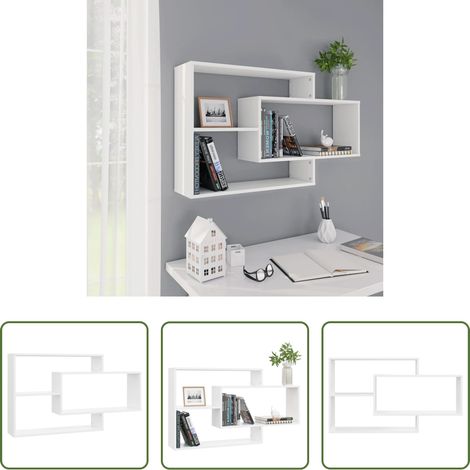 Rangement intérieur - Étagères murales Blanc 104x20x58,5 cm Bois d'ingénierie (1/5)