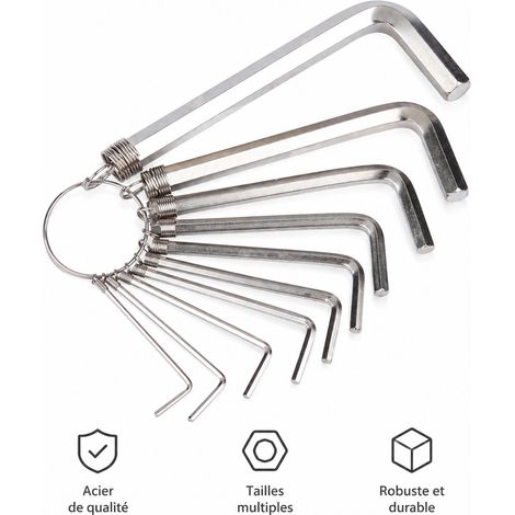 Cle Allen Hexagonale L Acier 1 mm - Cle Six Pans Creux en L 150 mm pour Velo et Bricolage (1/5)