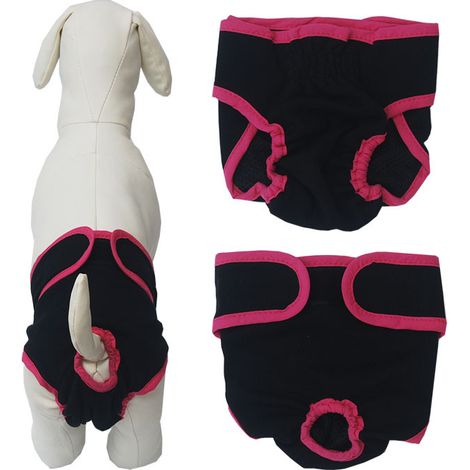 Réutilisable Pantalon Physiologique Culotte Sanitaire Chiens Femelle Couches Hygiéniques pour Petits Moyens et Grands Chiens(noir) (1/5)