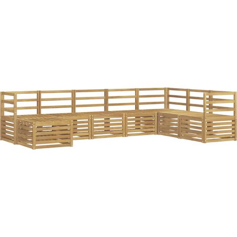 Outdoor Sofa Set 8 pcs White Solid Acacia Wood vidaXL (1/5)