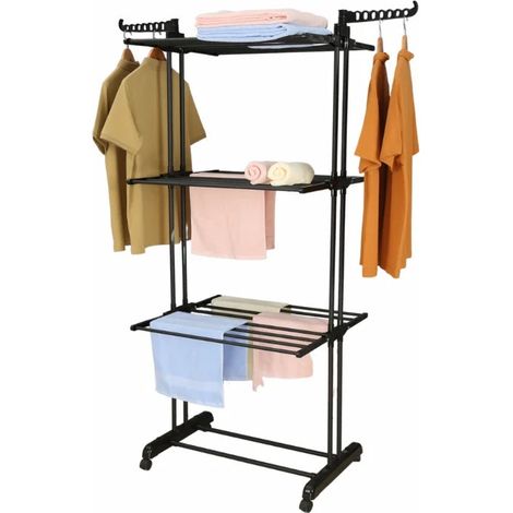 Herzberg hg 8034bb beweglicher waschestander - schwarz