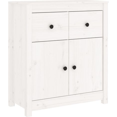 Credenza buffet cassettiera mobile contenitore organizer cucina soggiorno soggiorno 70 x 35 x 80 cm legno massello di pino bianco 020030491