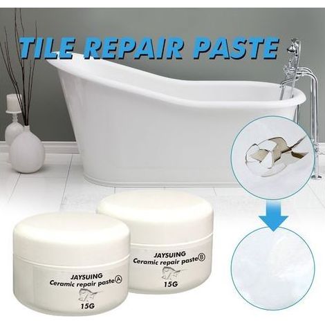 Reparaturset für Porzellanfliesen an Böden und Wänden, Cremepaste für Risse und Absplitterungen, Badewannen- und Duschrenovierungsset (1/4)