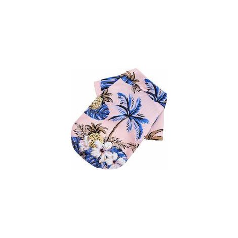 T-shirt chien motif plage imprimé cocotier hawaïen, vêtement été, 5XL, rose –