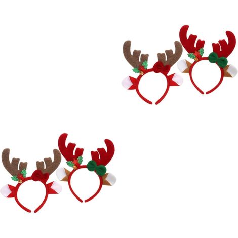 4 Pièces Bandeau En Bois De Cerf -tête En Bois De Renne De Noël Bandeau De Bois De Noël Accessoires De Cosplay De Rennes Bois De Cerfs Coiffure Cadeau Plastique Dessin Animé (1/5)