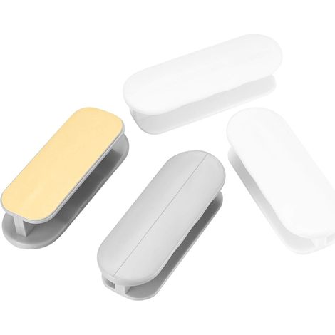 8 Pièces Poignee Porte Coulissante Auto Adhésif, Fenêtre Poignée, Bouton de Porte Plastique, Poignee pour Porte, Meuble, Armoire, Réfrigérateur, Fenêtre, Placard - Blanc+Gris (1/4)