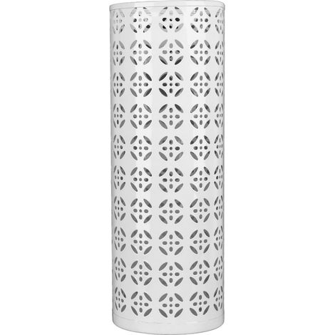 Umbrella Holder Round Rust Proof Stylish Hollow Copper Pattern Metal Umbrella Holder Bin for Home Entryway White 35x15x15cm / 13.8x5.9x5.9in (1/5)
