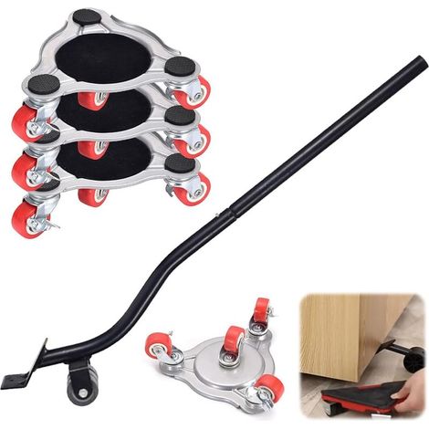 Ce kit de déménagement de meubles sur roulettes comprend un chariot et un élévateur de meubles améliorés, des roulettes pivotantes à 360° et des poulies professionnelles (1/5)