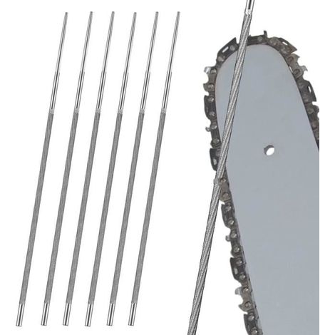 Limes rondes, 6 pcs 4.8mm Limes d'affûtage pour tronçonneuse affute chaine tronconneuse,Pour Affûter les dents de Tronçonneuse (1/5)
