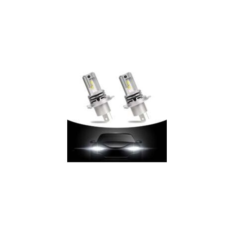 Convient aux ampoules LED H4 en paquet de 2, blanc 6500K, 60W super lumineux, phares de voiture et de moto 12V plug and play. (1/2)