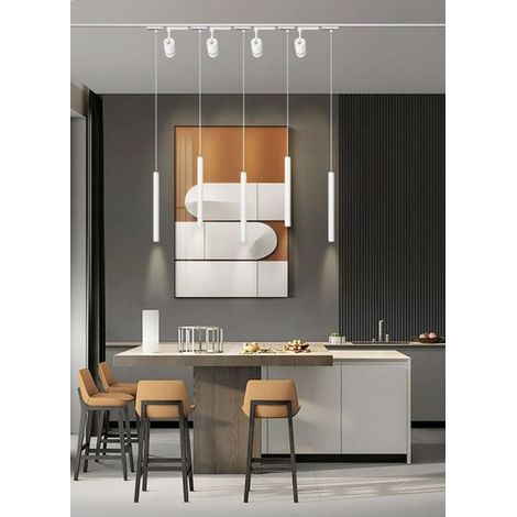 TRADE SHOP - Faretto Led A Sospensione 3 W Cilindro Per Binario Track Monofase Lampada Lp-80 - Bianco