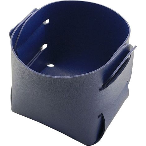 Porte-pinceaux de maquillage en liège et cuir-Rangement pour accessoires de bureau-Accessoire de décoration tendance-Bleu (1/5)