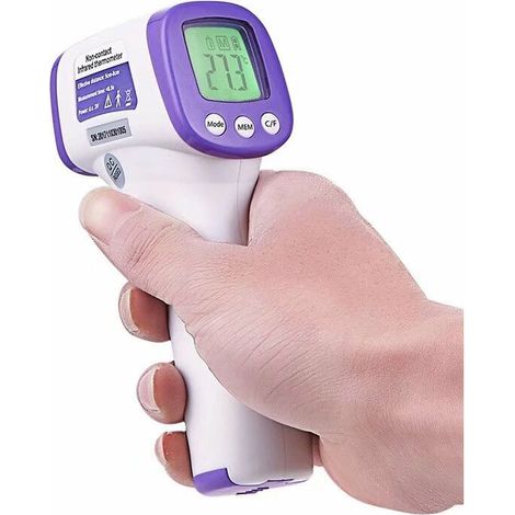 Thermometre Frontal,Thermomètre Médical Frontal avec Affichage LCD, Thermometre sans Contact pour Bébé Enfant Adulte Thermometre Infrarouge LCD Ecran avec Alarme de Fièvre et fonction me (1/5)