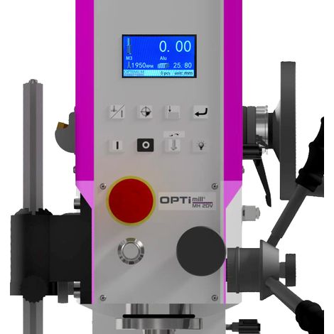 Perceuse-fraiseuse profesionnelle X 520 mm Y 260 mm Z 460 mm BT40 2,2 kW 400V vitesses variables Optimill MH50V 400V