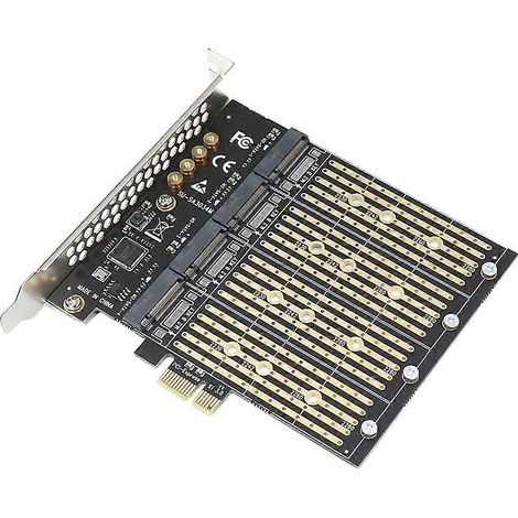 Key B M2 M.2 4-Port NGFF SATA SSD 10 Gbit/s zu PCI Express x1 Adapter (1/5)