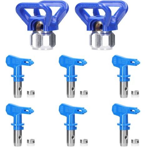 Lot de 6 embouts de pulvérisation réversibles sans air, pistolets à peinture sans air, pièces de pulvérisateur pour la maison, le bâtiment, la terrasse, la clôture (211, 315, 417, 517, 515, 523) (1/5)