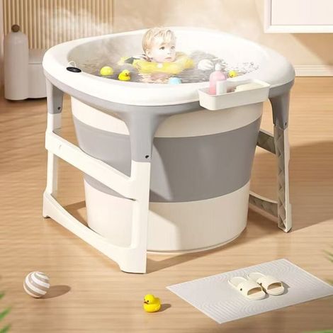 Baignoire Large pour Nouveau-né, Bébé, Enfant, Adulte, dans la Douche ou en Plein Air - Gris (1/5)