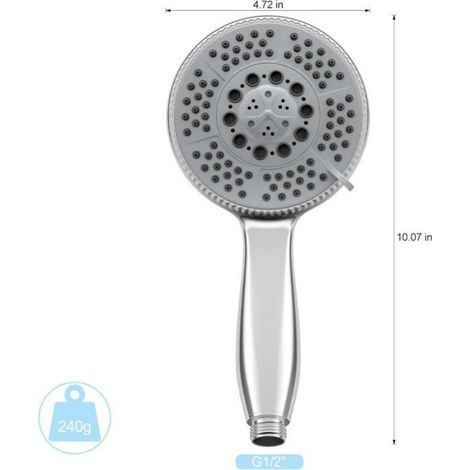 1 Pommeau de douche,5 modes,jet haute pression,économie d'eau,salle de bain (1/5)