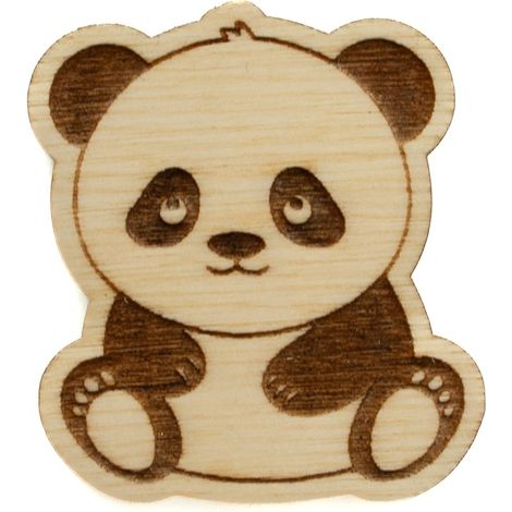 Aimant de réfrigérateur panda kawaii mignon 43x38mm en bois (1/2)