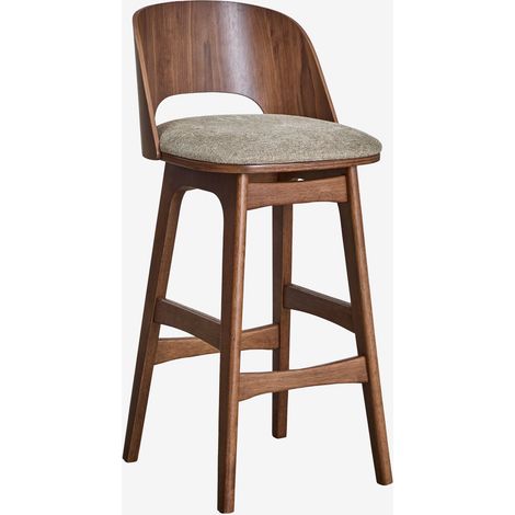 Taburete alto en madera y tapizado Juna SKLUM ↑65 cm (1/5)
