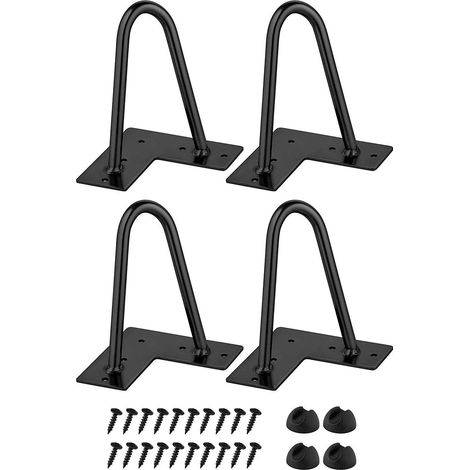 Hairpin Table Legs - 6 inch/16 cm, DIY Metal Furniture Legs, Perfect for Furniture, TV Stand, Nightstand, Comes with Screws and Floor Protectors (1/5)