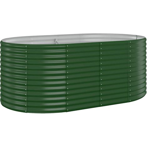 Fioriera da giardino Letto Giardino Acciaio Zincato 175x100x68 cm Verde (1/4)