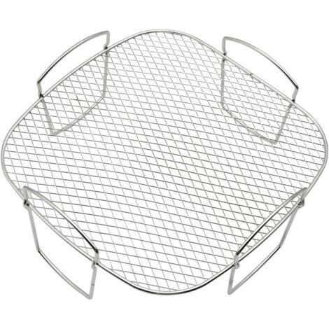 BUNTHAUS (20,5 x 20,5 x 9 cm) Accessoire de grillage pour friteuse à air, grille en acier inoxydable et support vapeur, convient aux friteuses à air d'une capacité de 3,5 à 5,8 pintes, support de désh