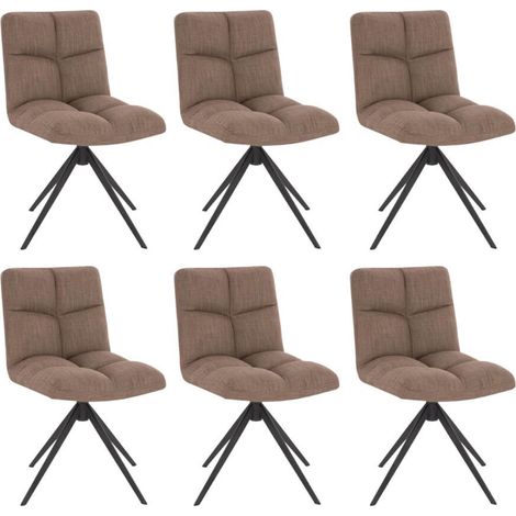 HOME DELUXE - Sedia da pranzo girevole NODA  Colore: Grigio/Marrone, Quantità: 6