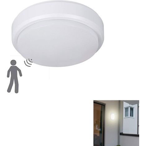 PLAFONNIER LED 9 W EN FORME DE DÔME ROND AVEC DÉTECTEUR DE MOUVEMENT IP56 BLANC 4 000 K 1552 (1/3)